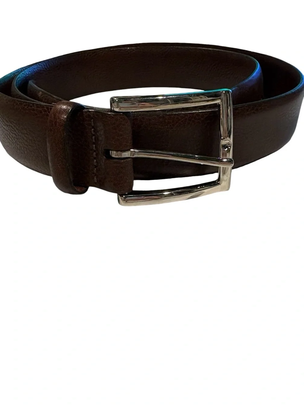 Torino - Men's Leather Italian Glazed Milled Calfskin Belt - Brown. Size 42